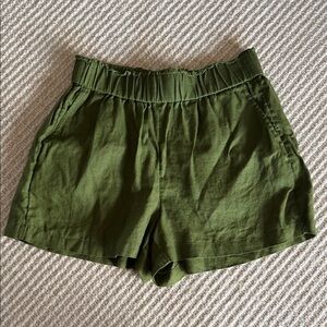 J. Crew Olive Green Linen Shorts